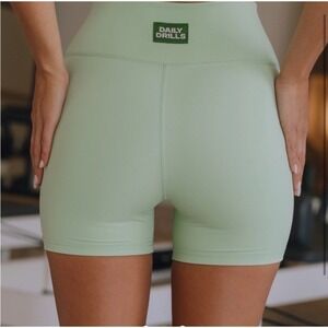 Daily Drills Go! Shortie Shorts High Waisted in Mint Green - Large